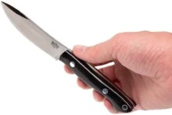 Bark River Mini Kalahari A2, Black Canvas Micarta, Brown Sheath -Couteaux de poche Magasin BRK12 012BRKC 06 bark river brk12 012brkc 06