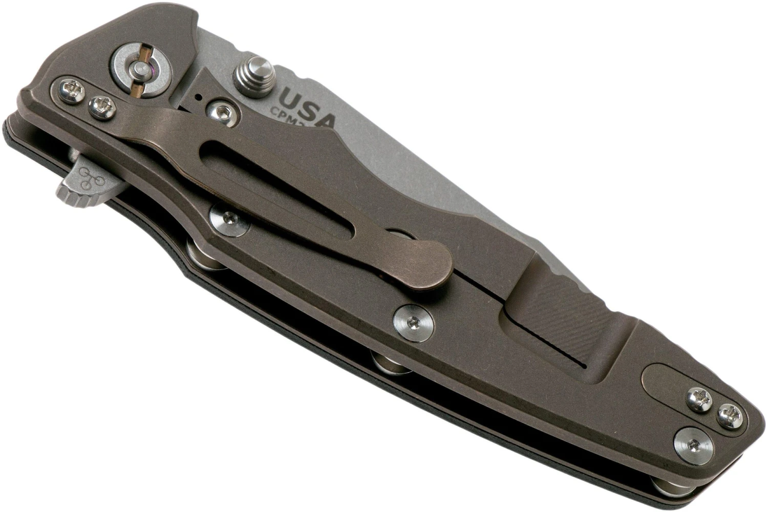 Rick Hinderer Eklipse 3.5” Harpoon Tanto, CPM 20CV, Battle Bronze, Black G10 Couteau De Poche 4 Rick Hinderer Eklipse 3.5” Harpoon Tanto, CPM 20CV, Battle Bronze, Black G10 Couteau De Poche – Image 4