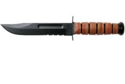 KA-BAR USMC 5018 Partiellement Dentelé, Cuir, étui En Plastique