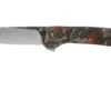 QSP Knife Osprey QS139-F1 Red Shredded Carbonfiber, Satin, Couteau De Poche