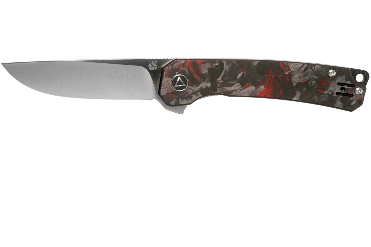 QSP Knife Osprey QS139-F1 Red Shredded Carbonfiber, Satin, Couteau De Poche 1 QSP Knife Osprey QS139-F1 Red Shredded Carbonfiber, Satin, Couteau De Poche