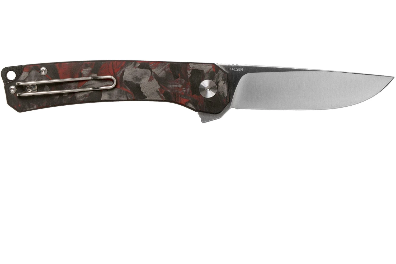 QSP Knife Osprey QS139-F1 Red Shredded Carbonfiber, Satin, Couteau De Poche 2 QSP Knife Osprey QS139-F1 Red Shredded Carbonfiber, Satin, Couteau De Poche – Image 2
