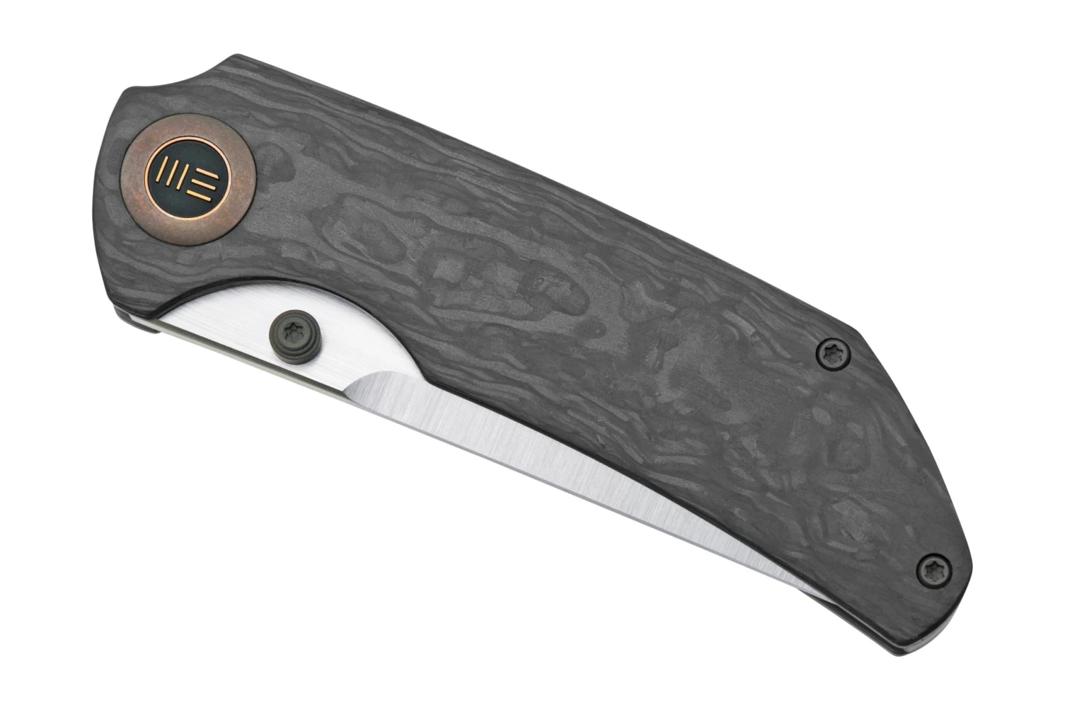 WE Knife Thug XL, WKWE20028D-2, Shredded Carbonfiber, Grey Titanium, Satin CPM-20CV Couteau De Poche 6 WE Knife Thug XL, WKWE20028D-2, Shredded Carbonfiber, Grey Titanium, Satin CPM-20CV Couteau De Poche – Image 6