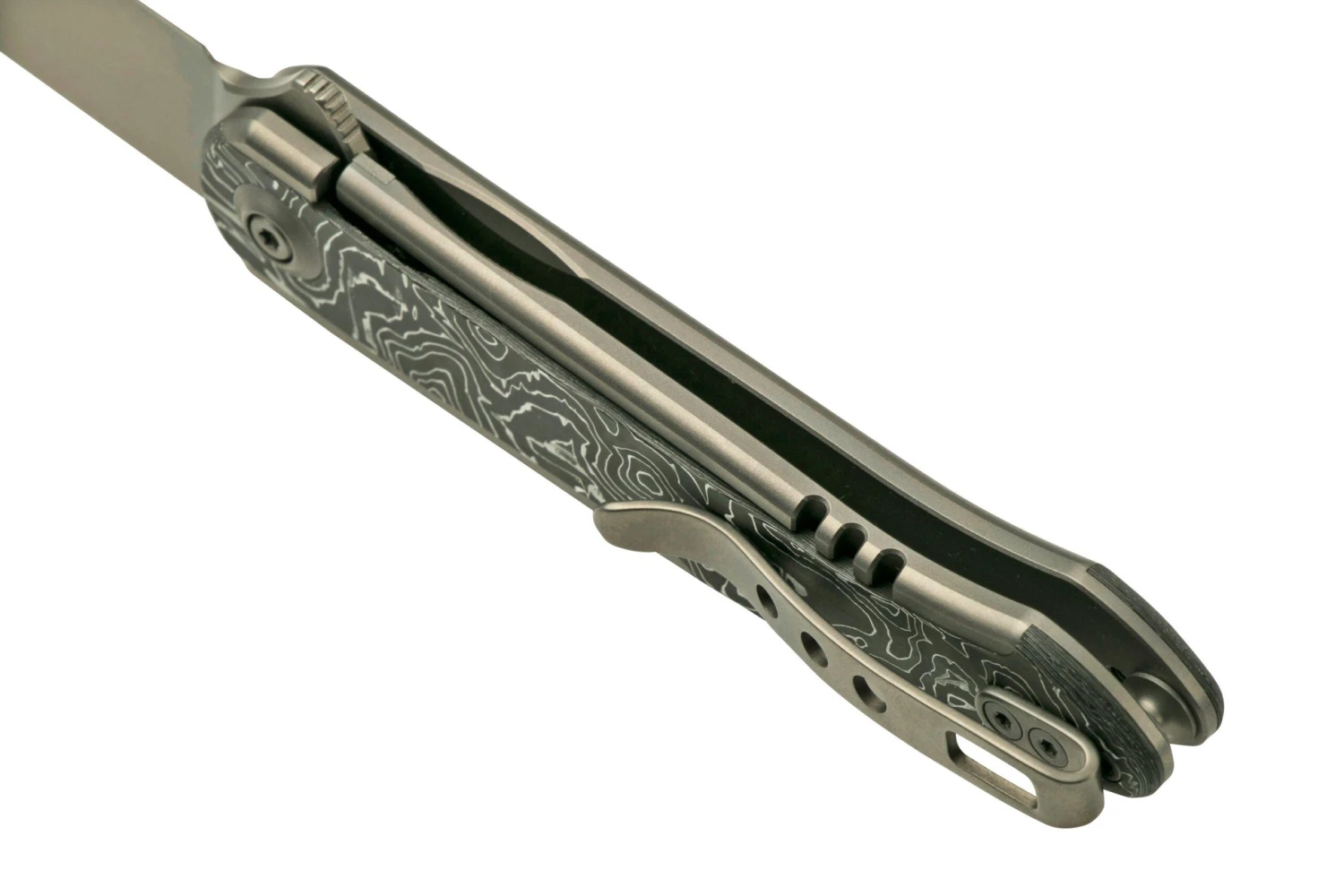 WE Knife Smooth Sentinel WE20043-5, 20CV, Titanium, Aluminium Foil Carbon Fiber, Couteau De Poche 5 WE Knife Smooth Sentinel WE20043-5, 20CV, Titanium, Aluminium Foil Carbon Fiber, Couteau De Poche – Image 5